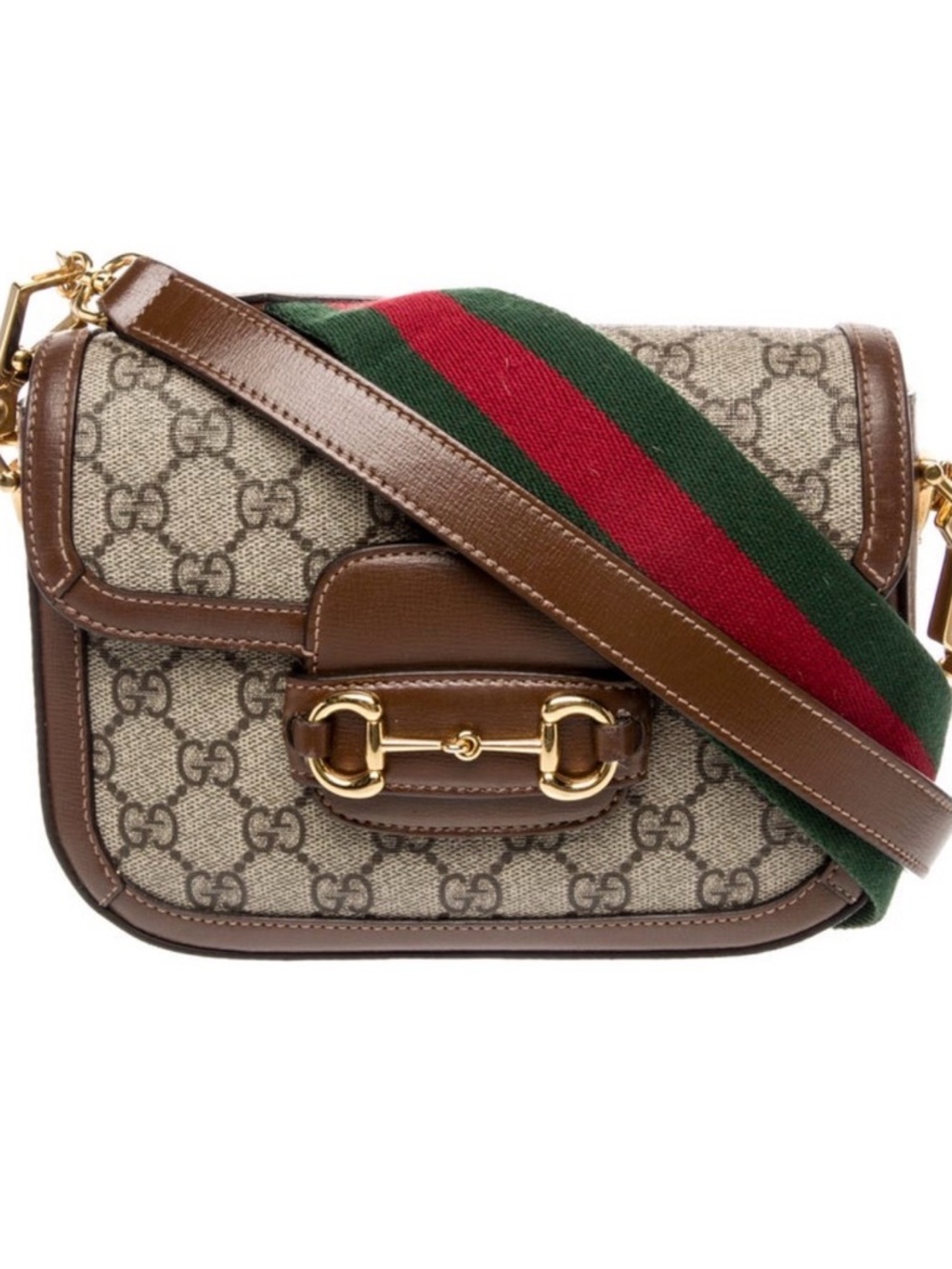 Gucci Brown GG Horse Bit Mini - 2 straps  - Crossbody with brown Leather Trim - Picture 7 of 9
